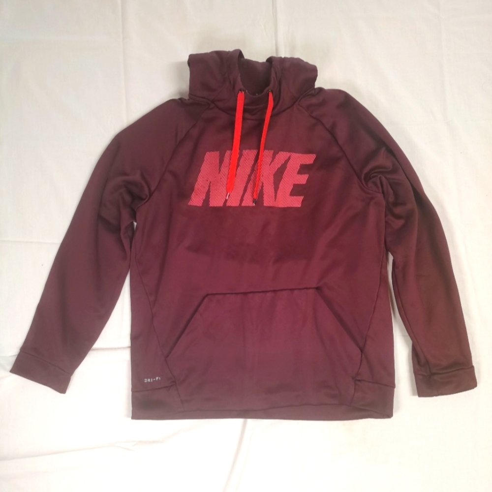 Nike Men's Red Dry Fit Pullover Hoodie Sweatshirt M